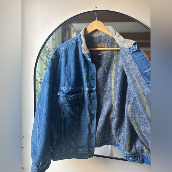 VTG | Denver Hayes quilt lined denim jacket with corduroy collar | size XL - Picture 3 of 5